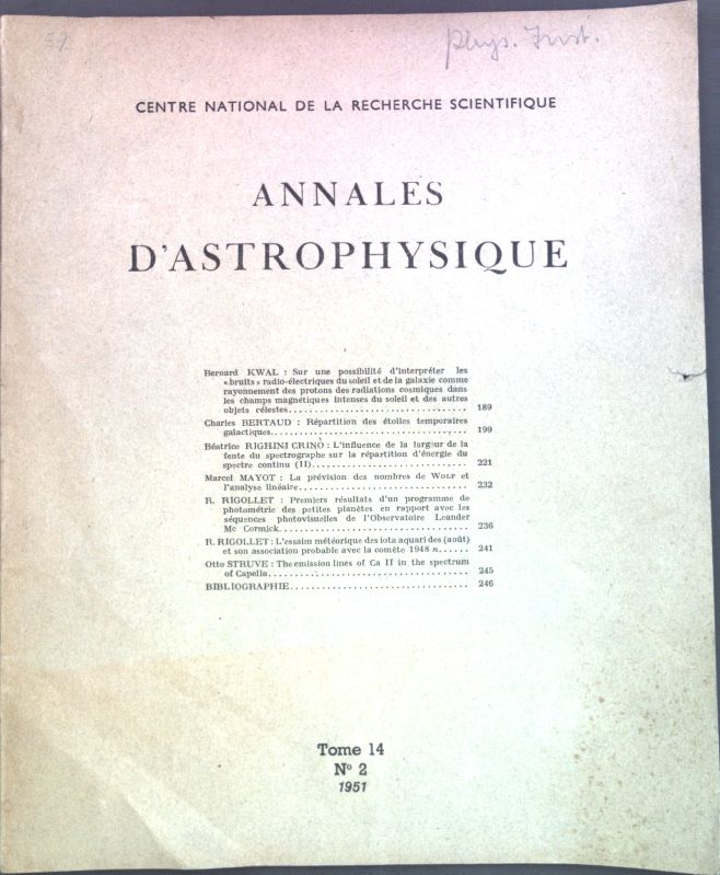 Répartition des étoiles temporaire galactiques - dans: Tome 14 No. 2 Annales d'Astrophysique