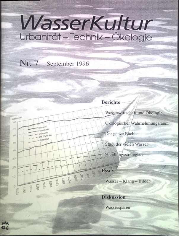 Wasserwirtschaft und Ökologie wie geht das zusammen? - in: Nr. 7 WasserKultur: Urbanität-Technik-Ökologie