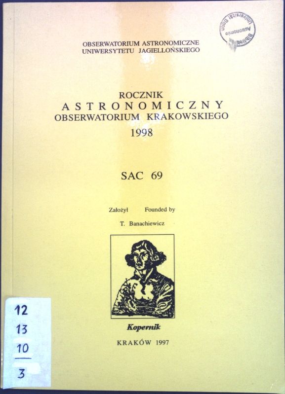 Rocznik Astronomiczny Obserwatorium Krakowskiego 1998, SAC 69