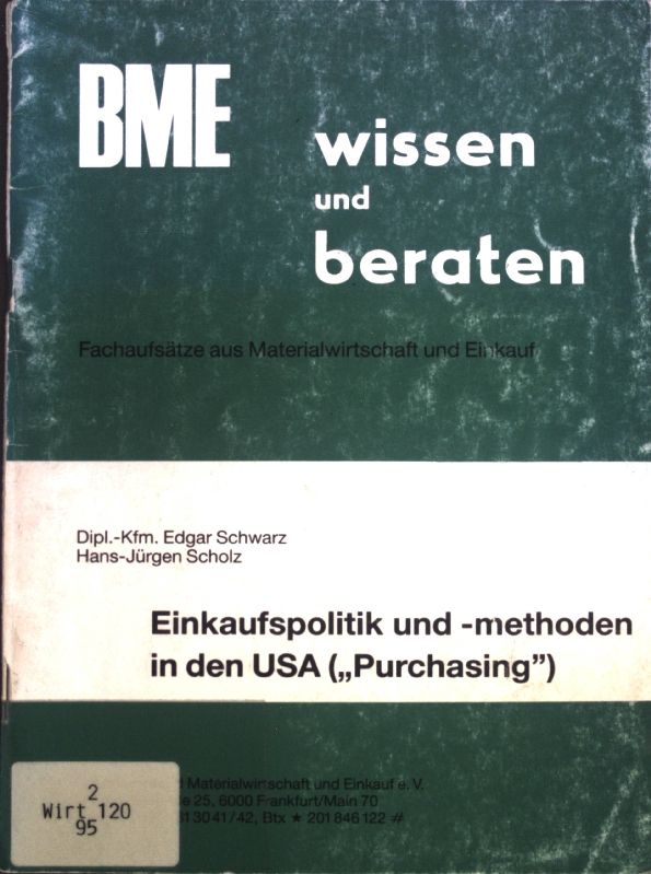 Einkaufspolitik und -methoden in den USA (Purchasing)