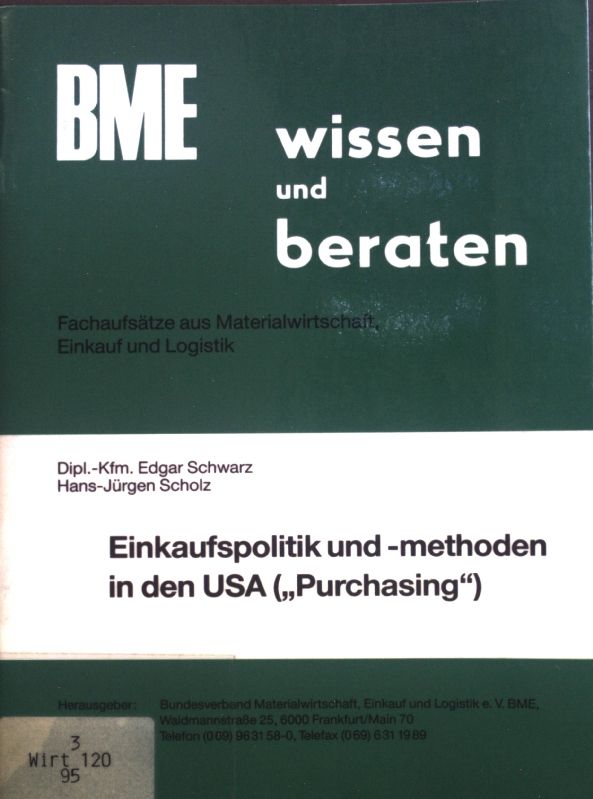 Einkaufspolitik und -methoden in den USA (Purchasing)