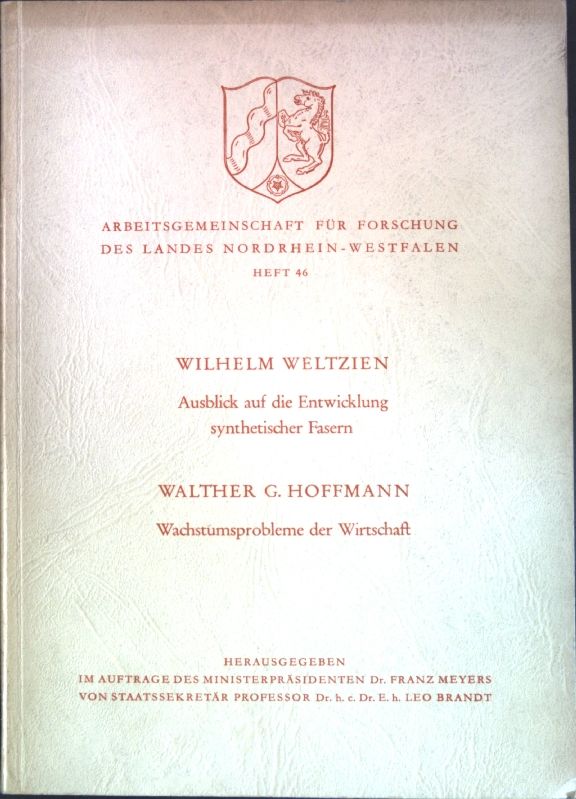 Ausblick auf die Entwicklung synthetischer Fasern / Wachstumsprobleme der Wirtschaft