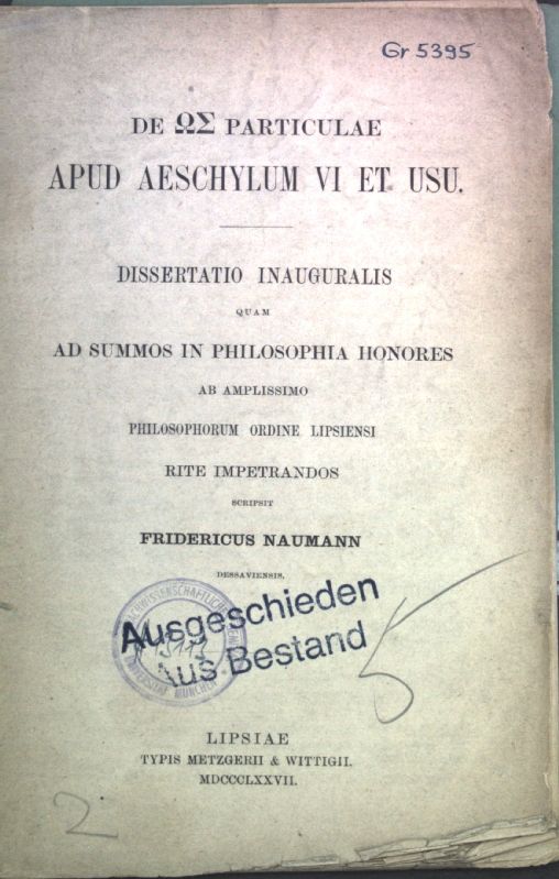 De hos particulae apud Aeschylum vi et usu
