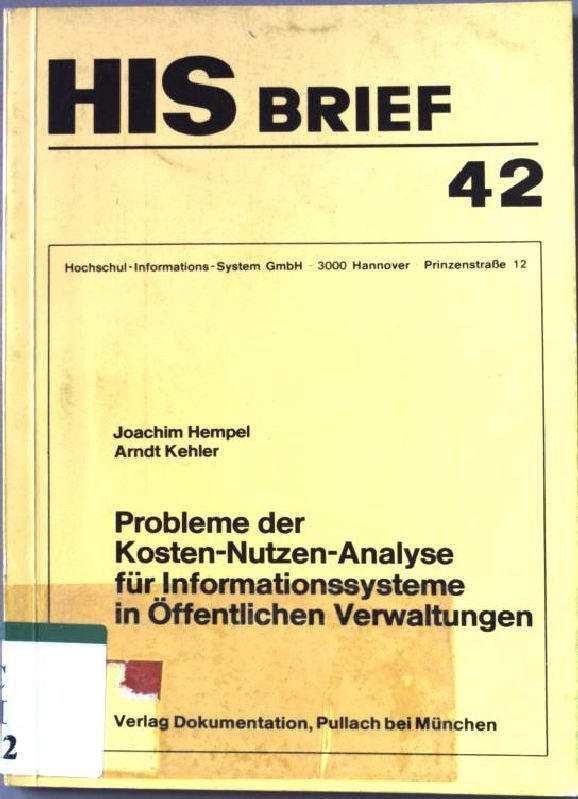 Probleme der Kosten-Nutzen-Analyse für Informationssysteme in Öffentlichen Verwaltungen