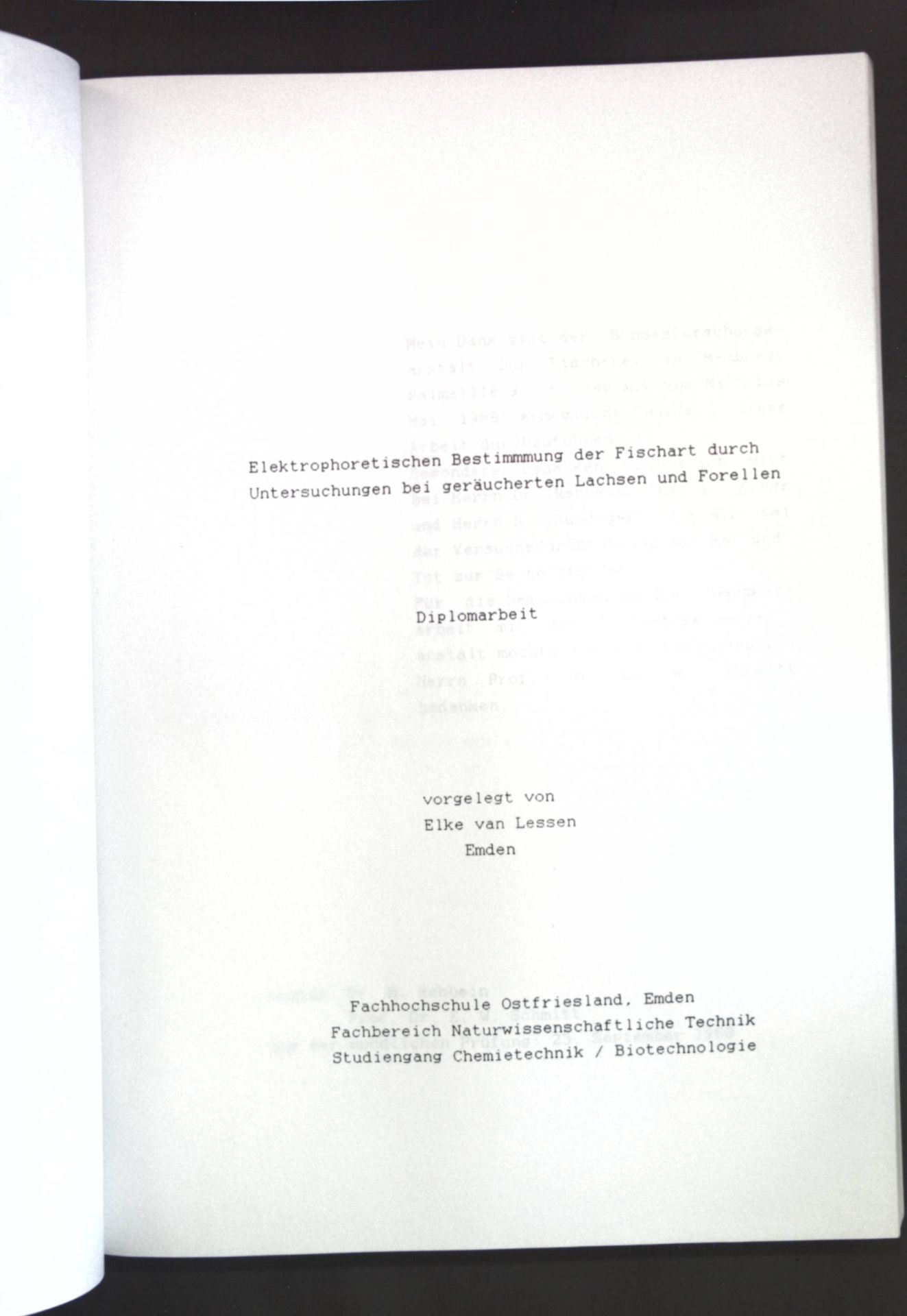 Elektrophoretische Bestimmung der Fischart durch Untersuchungen bei geräucherten Lachsen und Forellen