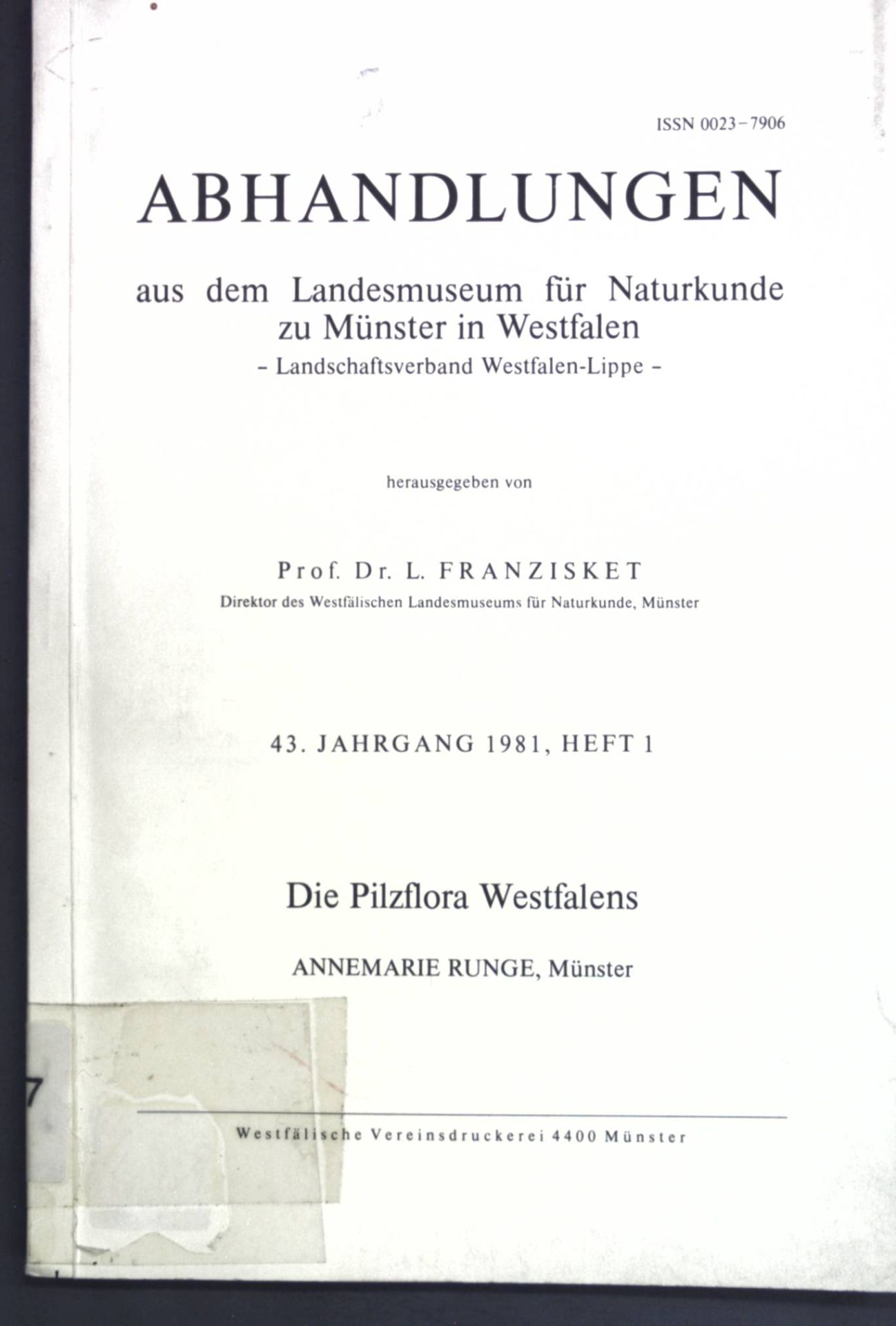 Die Pilzflora Westfalens