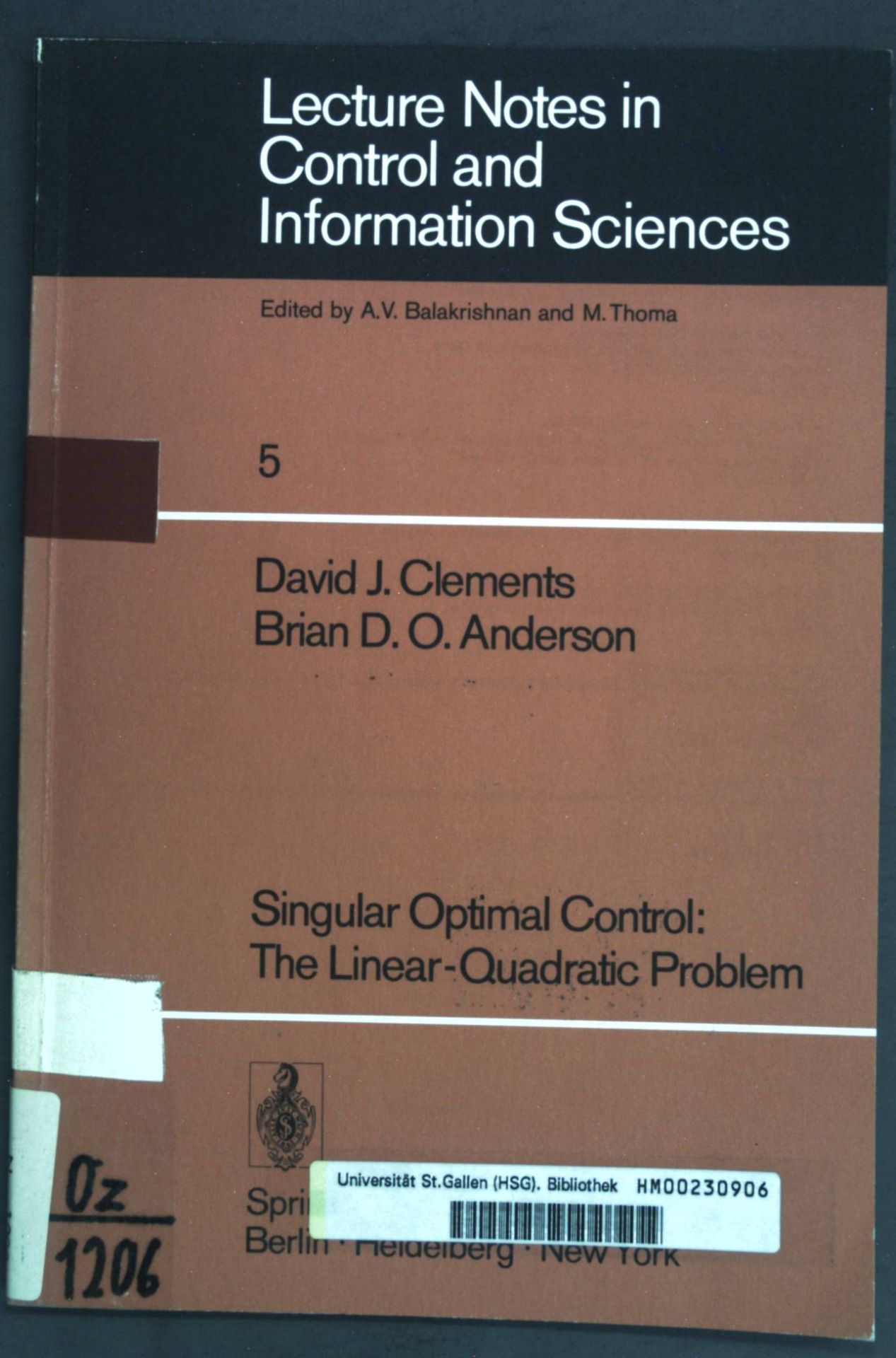 Singular optimal control : the linear-quadratic problem