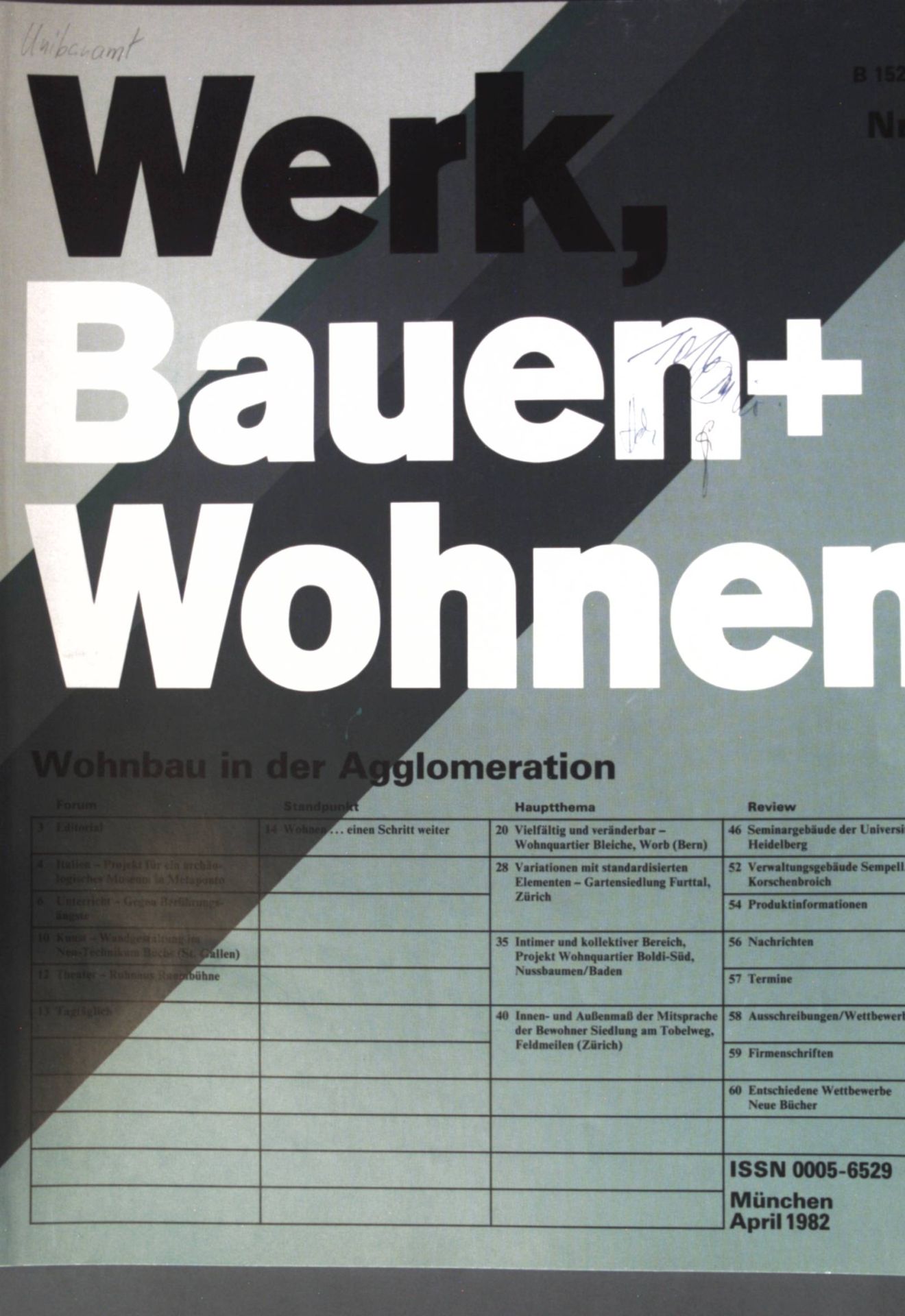 Wohnbau in der Agglomeration - in: Heft 4 Werk Bauen + Wohnen