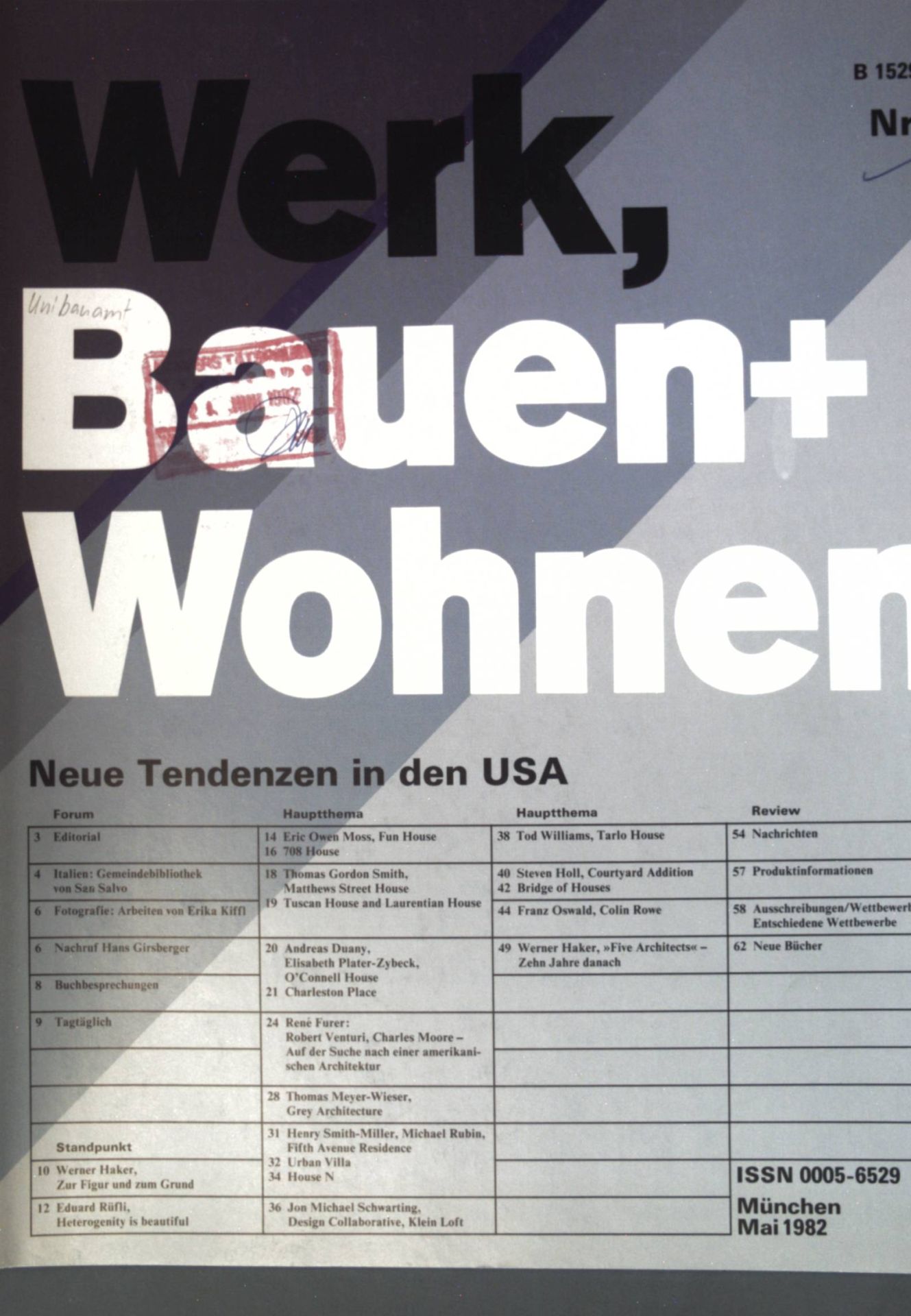 Neue Tendenzen in den USA - in: Heft 5 Werk Bauen + Wohnen