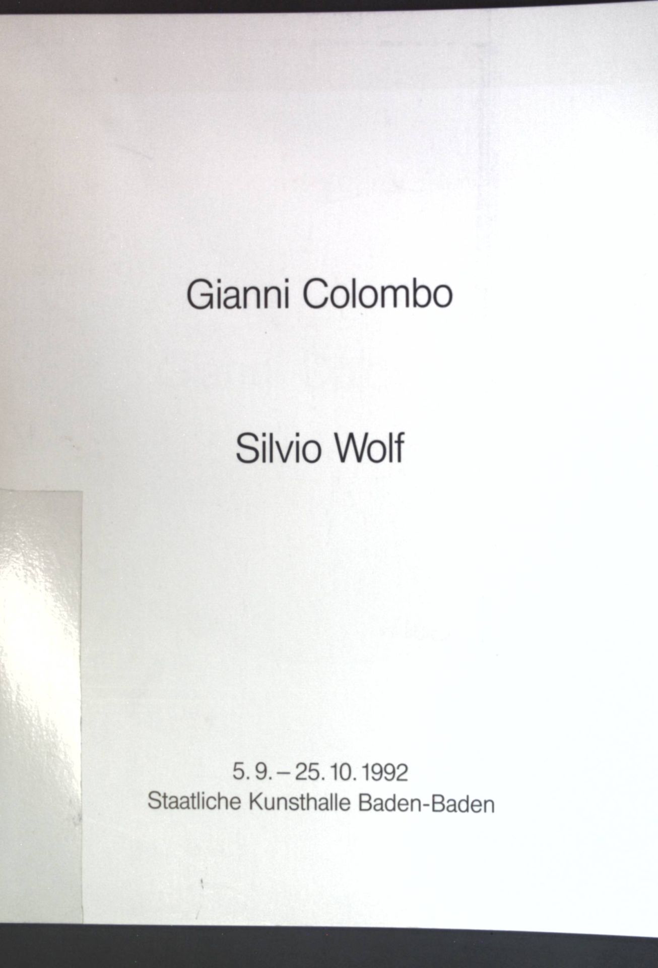 Carambolage - Gianni Colombo, Silvio Wolf