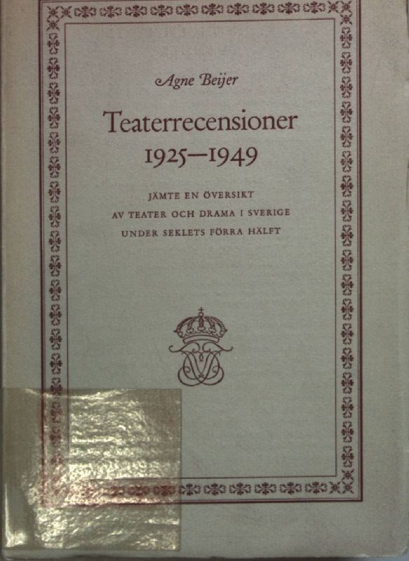 Teaterrecensioner 1925-1949