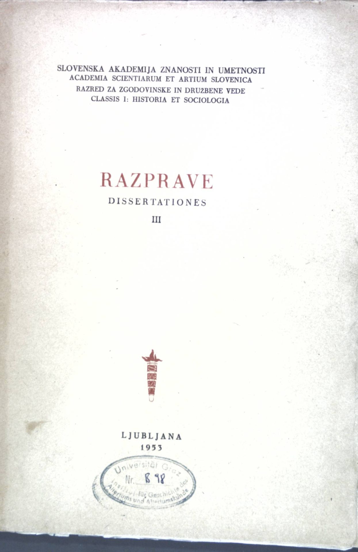 Ajdovska jama / Die Ajdovskahöhle - in: Razprave Dissertationes III