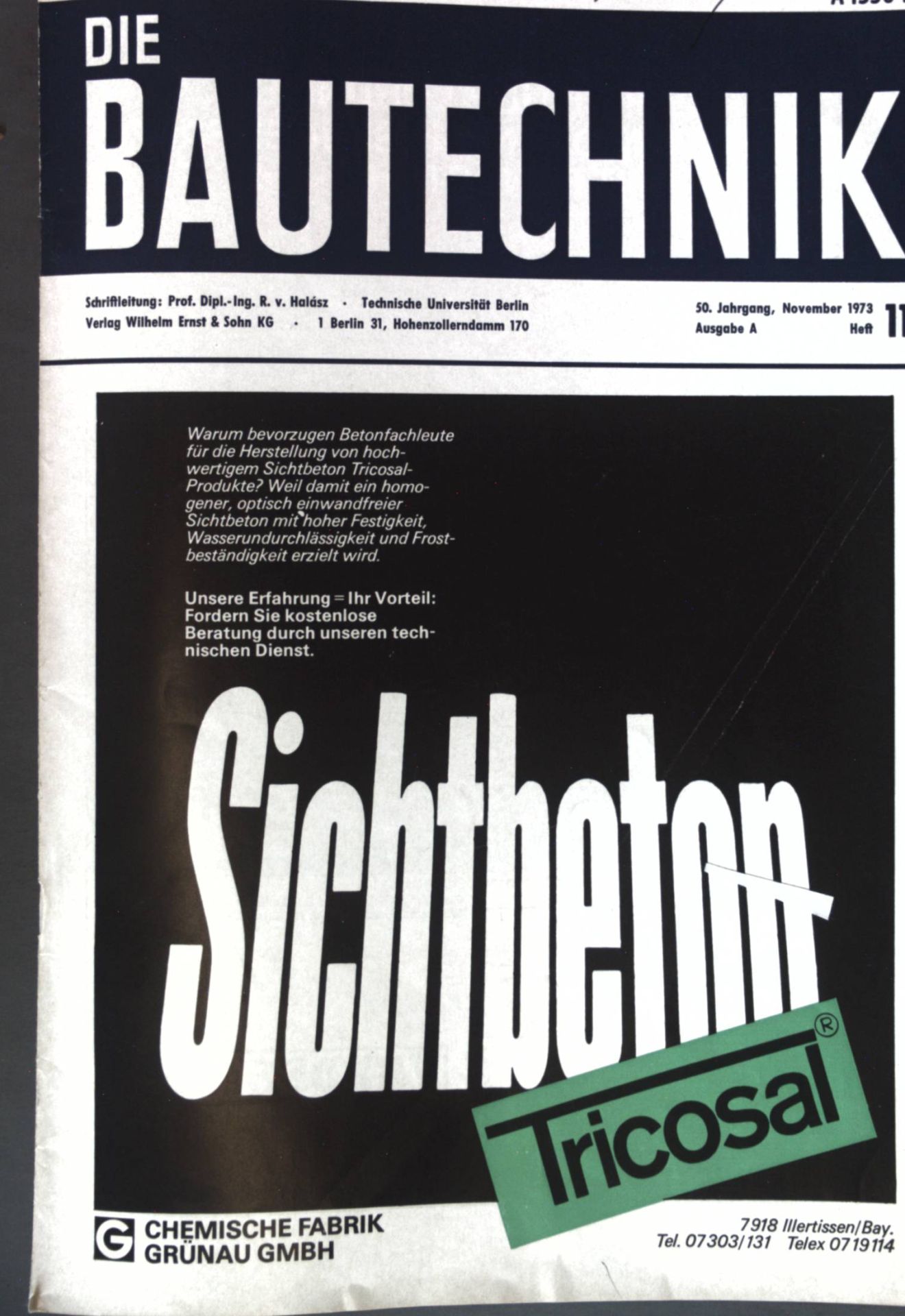 Aktiver Erddruck bei Erdbeben - in: Heft 11/1973 Die Bautechnik - Zeitschrift für das gesamte Bauingenieurwesen