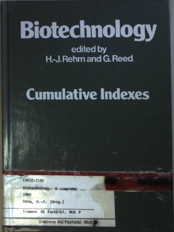 Biotechnology: A Comprehensive Treatise/ Cumulative Indexes