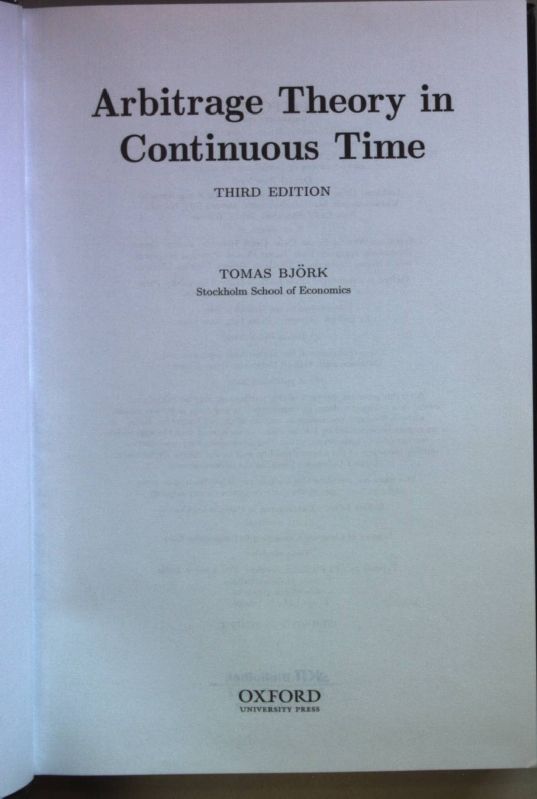 Arbitrage Theory in Continuous Time