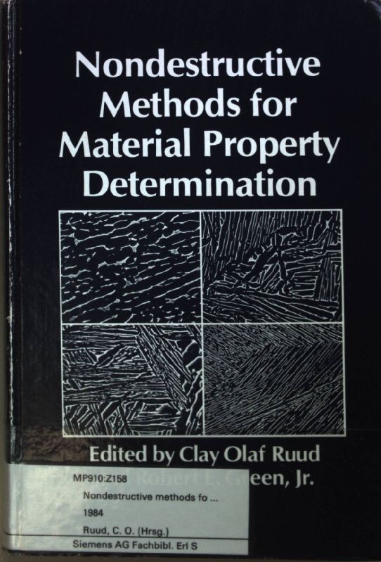 Nondestructive Methods for Material Property Determination