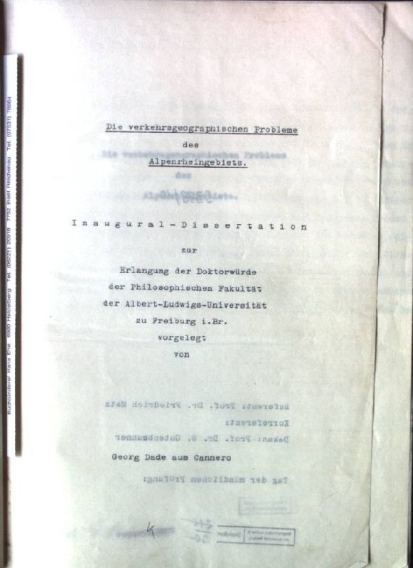 Die verkehrsgeographischen Probleme des Alpenrheingebiets