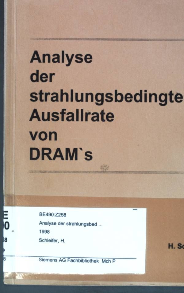 Analyse der strahlungsbedingten Ausfallrate von DRAM's