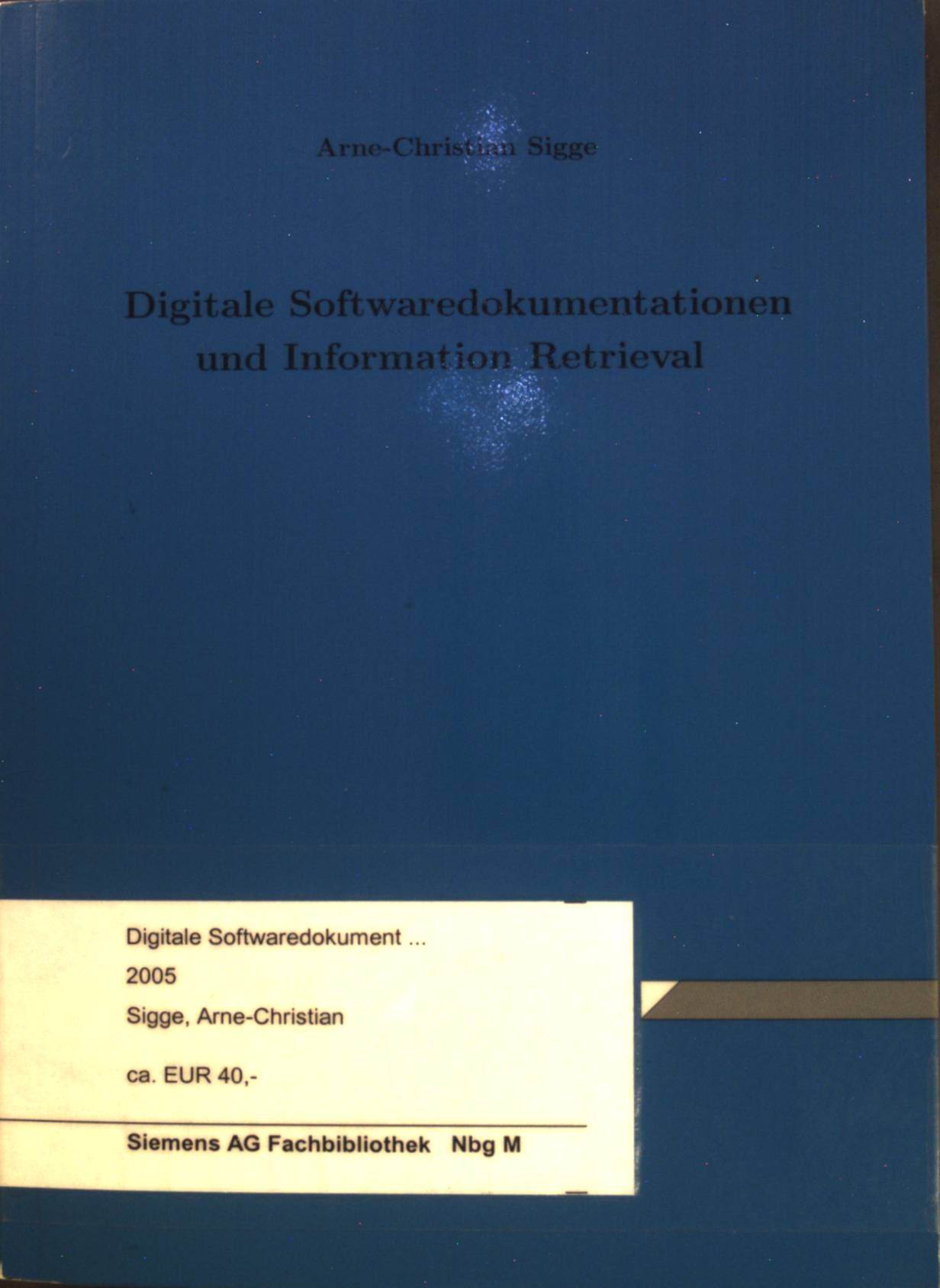 Digitale Softwaredokumentationen und Information-Retrieval