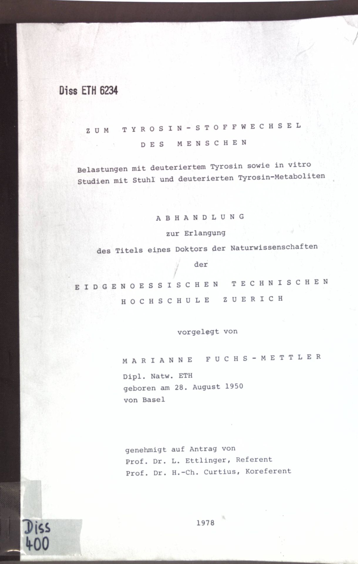 Zum Tyrosin-Stoffwechsel des Menschen