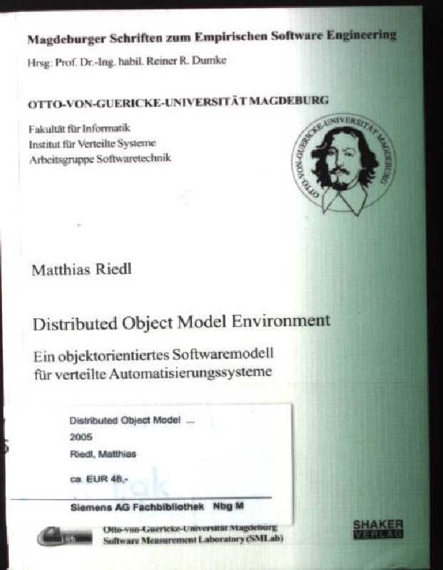 Distributed object model environment : ein objektorientiertes Softwaremodell für verteilte Automatisierungssysteme
