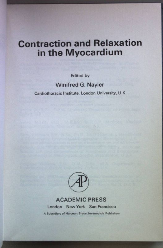 Contraction and Relaxation in the Myocardium