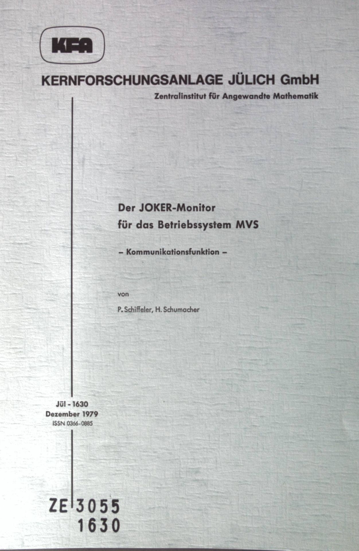 Der JOKER-Monitor für das Betriebssystem MVS: Kommunikationsfunktion