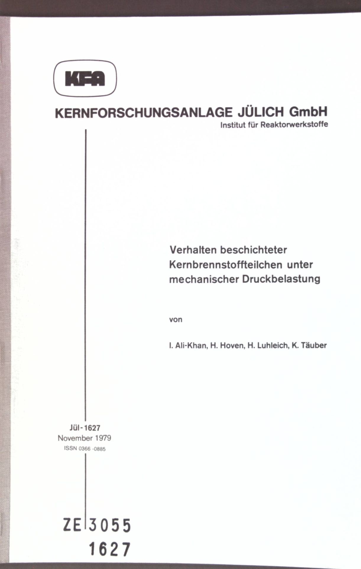 Verhalten beschichteter Kernbrennstoffteilchen unter mechanischer Druckbelastung