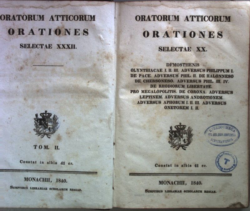 Oratorum atticorum orationes selectae XXXII. TOM II