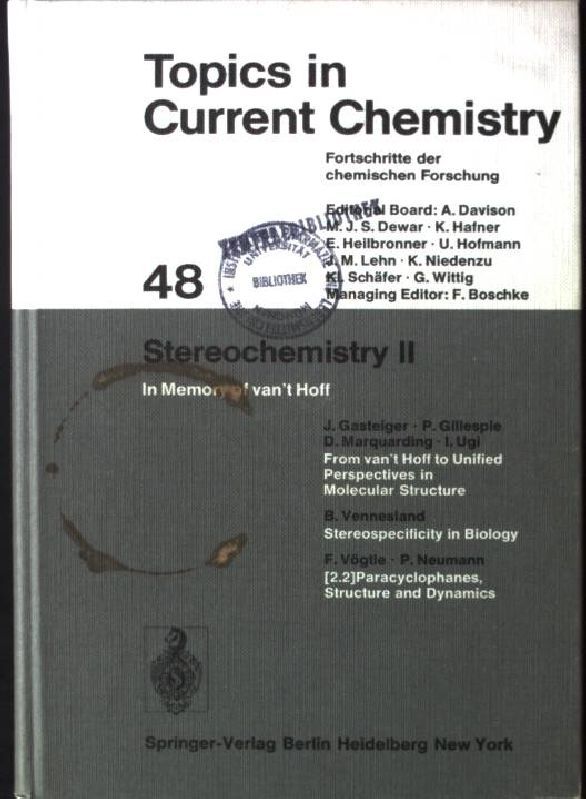 Stereochemistry II: In Memory of vant Hoff