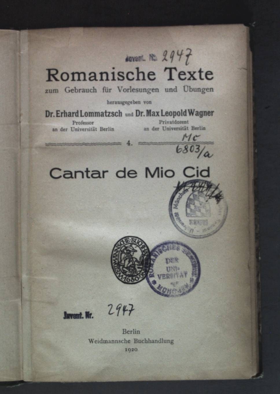 Cantar de Mio Cid - Romanische Texte zum Gebrauch für Vorlesungen und Übungen: 4