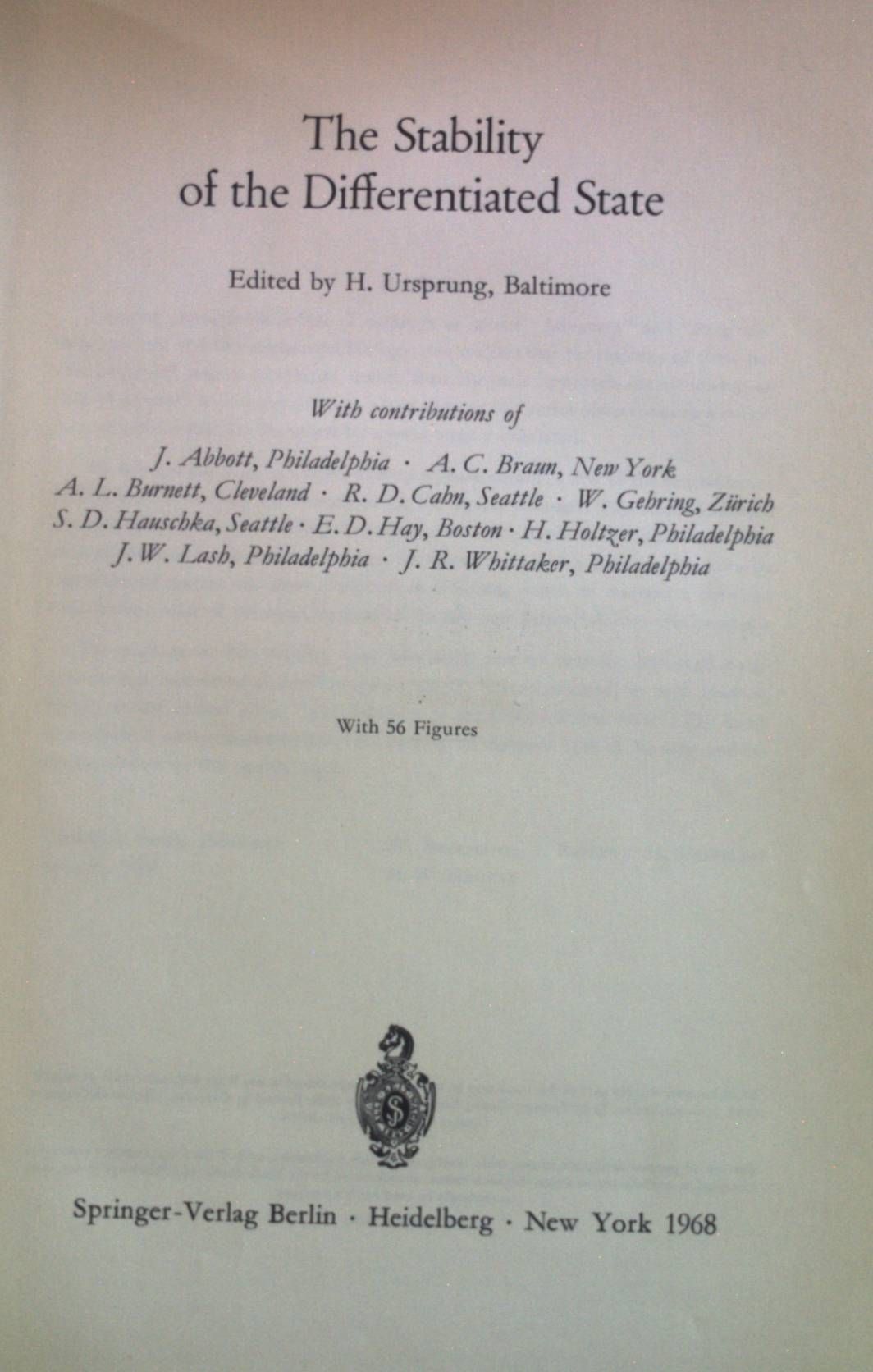 The Stability of the Differentiated State