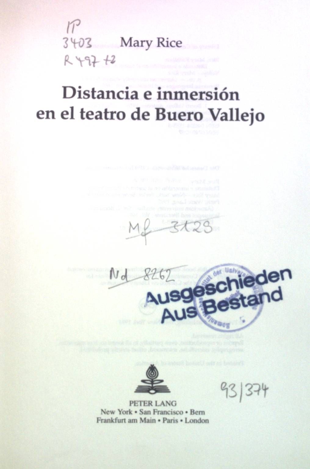 Distancia e inmersión en el teatro de Buero Vallejo