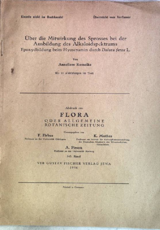 Über die Mitwirkung des Sprosses bei der Ausbildung des Alkaloidspektrums