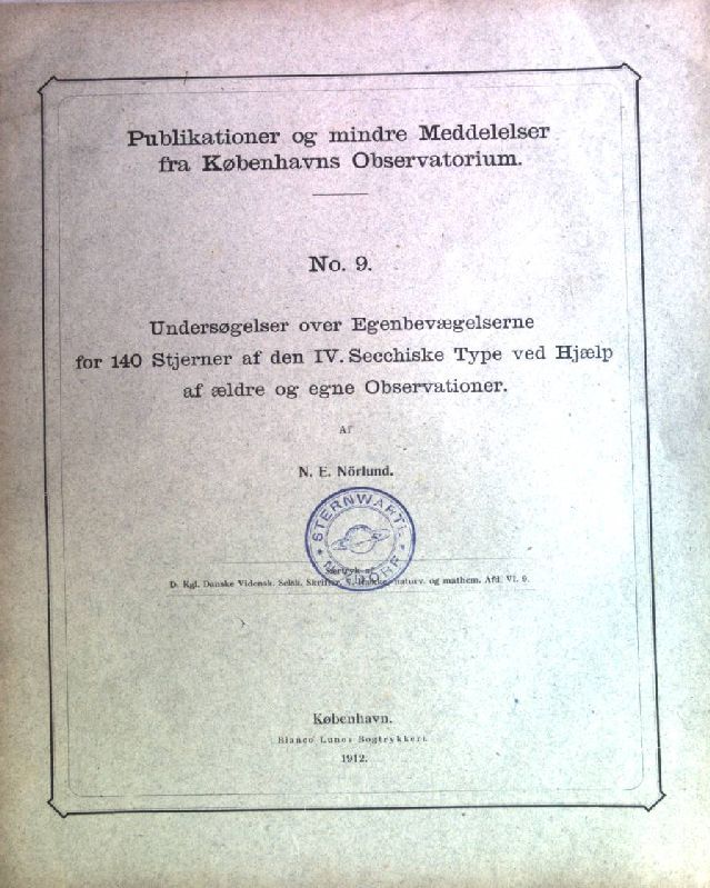 Undersogelser over Egenbevaegelserne for 240 Stjerner af den IV. Secchiske Type ved Hjaelp af aeldre og egne Observationer