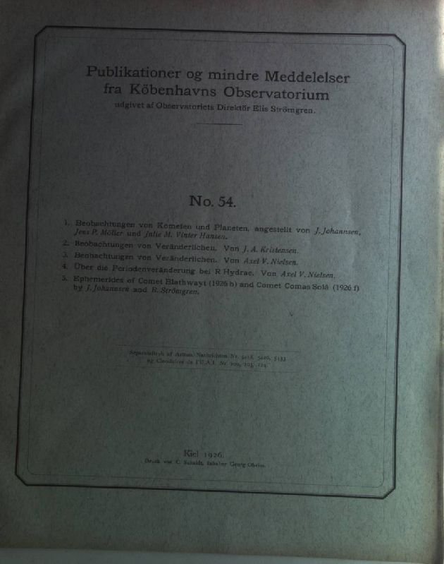Beobachtungen von Kometen und Planeten