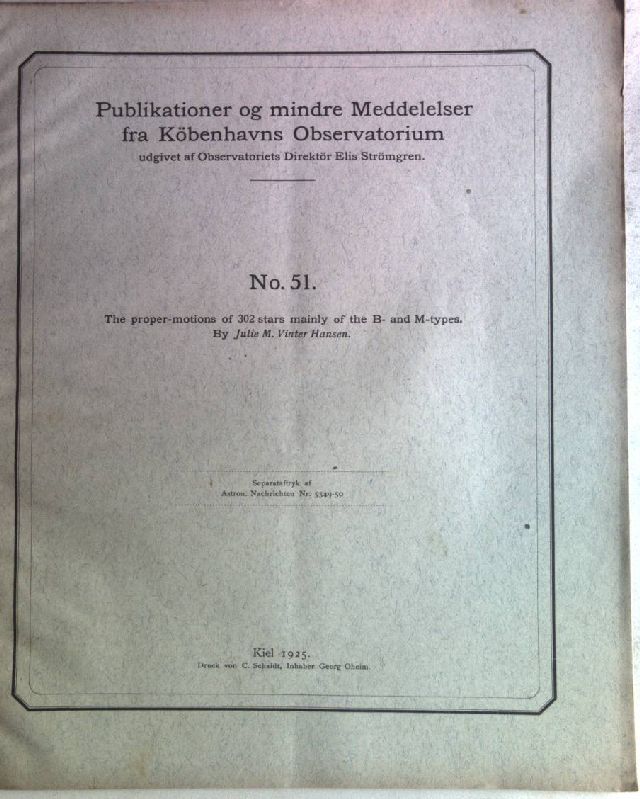 The prooer-motions of 302 stars mainly of the B- and M-types