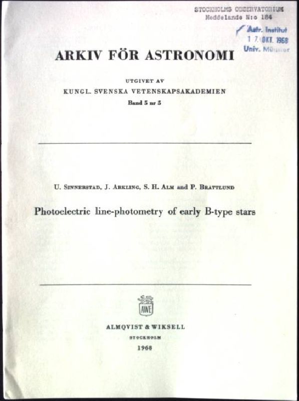 Photoelectric Line-photometry of early B-type stars