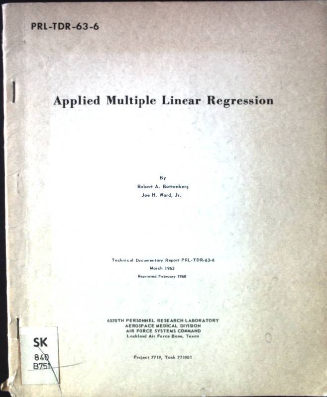 Applied Multiple Linear Regression