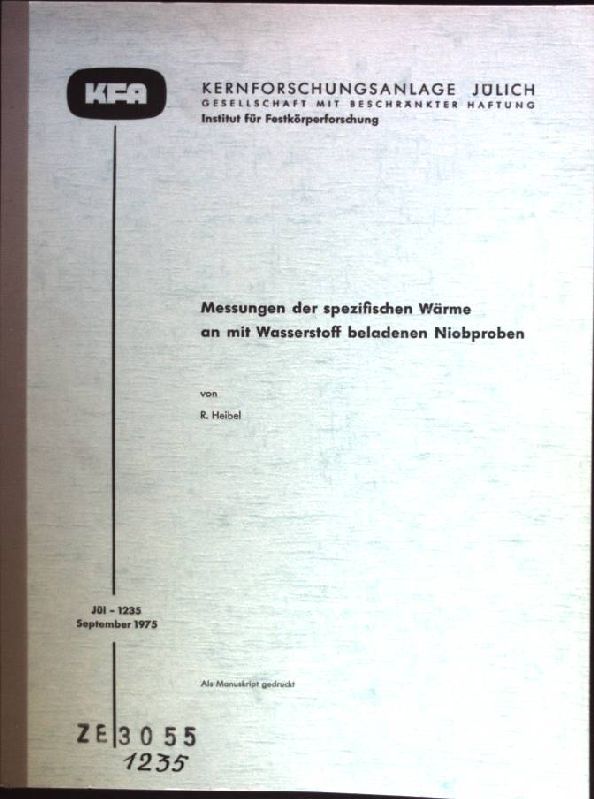 Messungen der spezifischen Wärme an mit Wasserstoff beladenen Niobproben