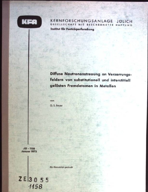 Diffuse Neutronenstreuung an Verzerrungsfeldern von substitutionell und interstitiell gelösten Fremdatomen in Metallen