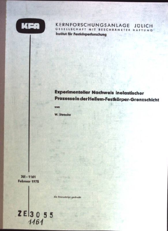 Experimenteller Nachweis inelastischer Prozesse in der Helium-Festkörper-Grenzschicht