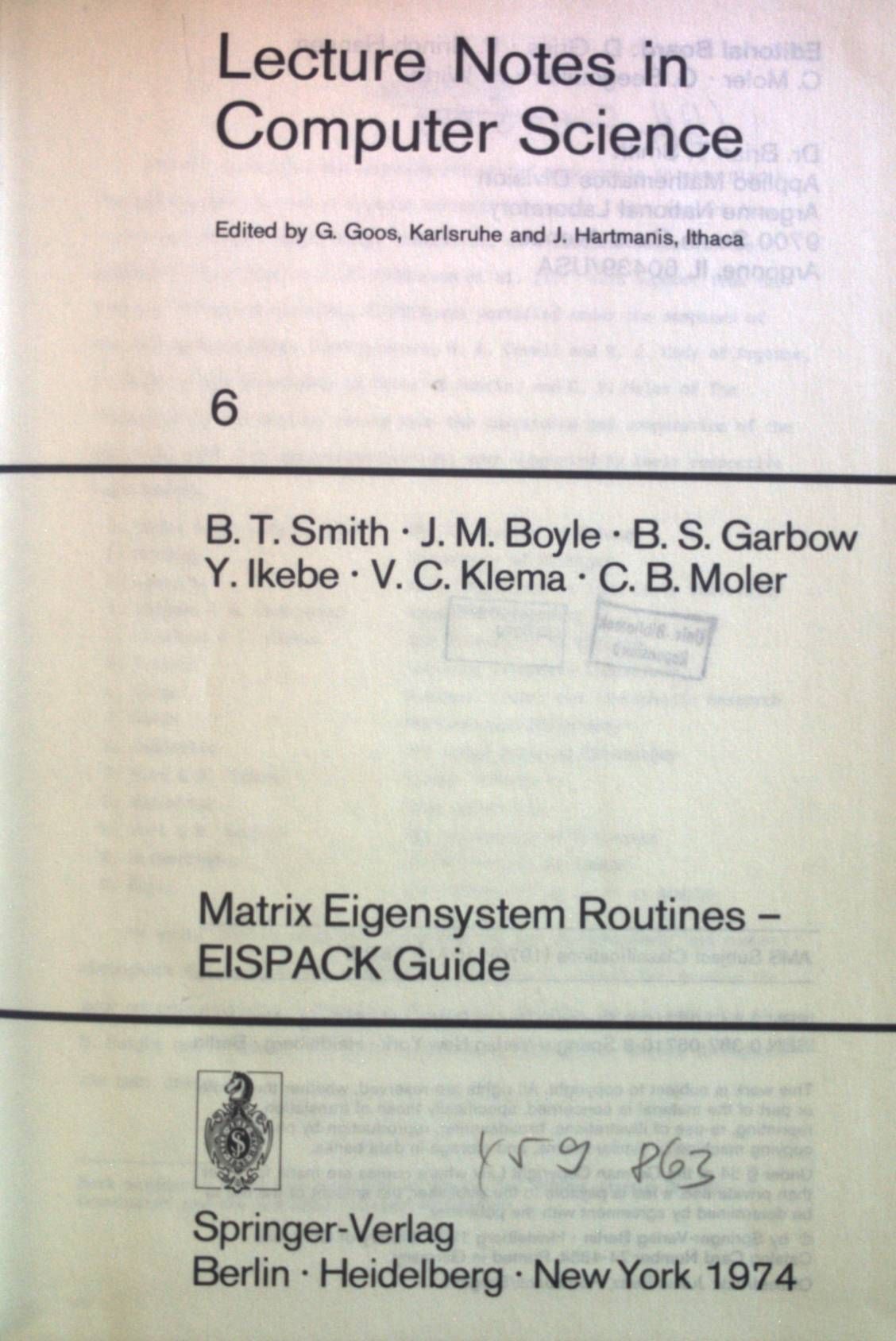 Matrix Eigensystem Routines - EISPACK Guide