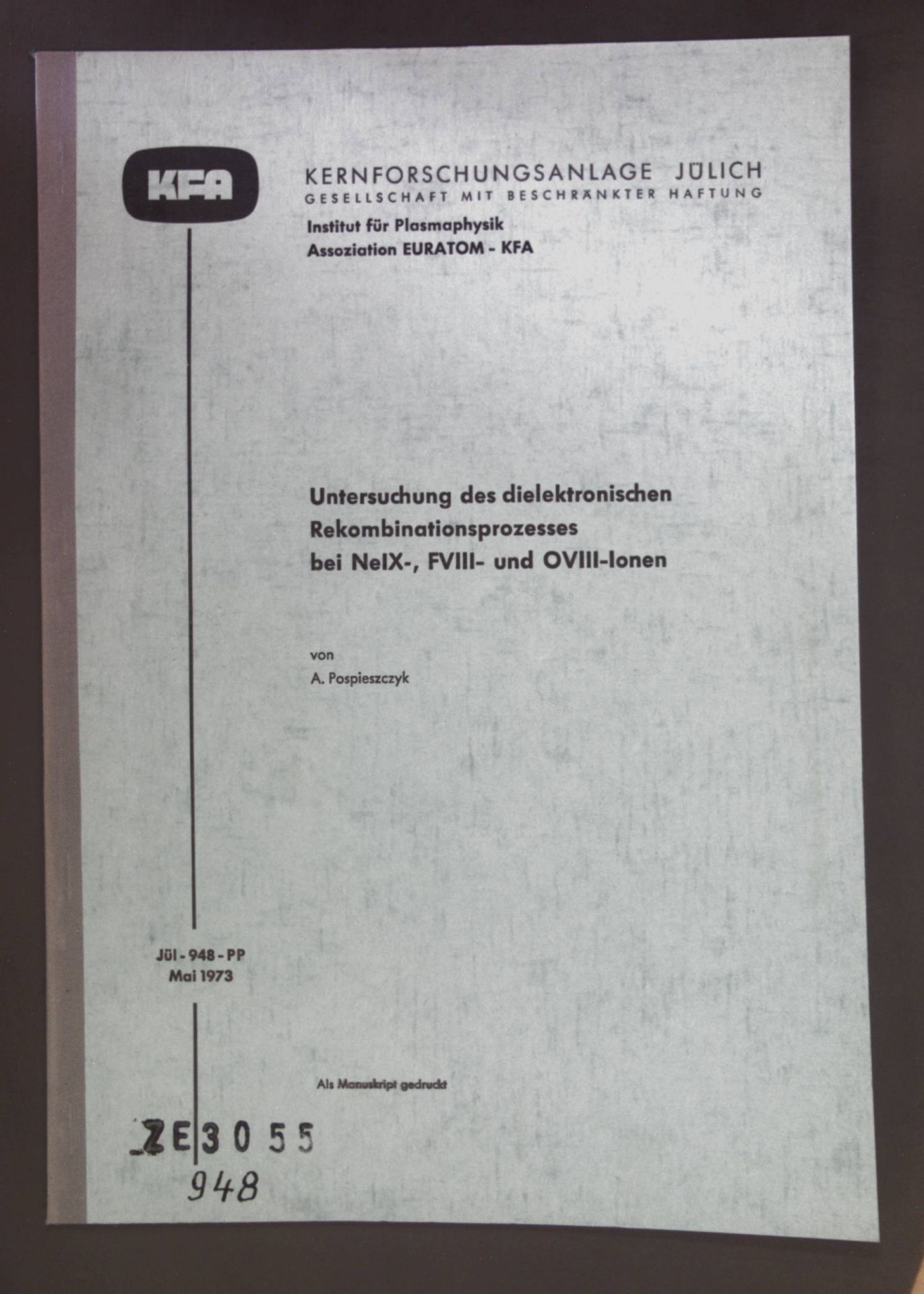 Untersuchung des dielektronischen Rekombinationsprozesses bei NelX-, FVIII- und OVIII-Ionen