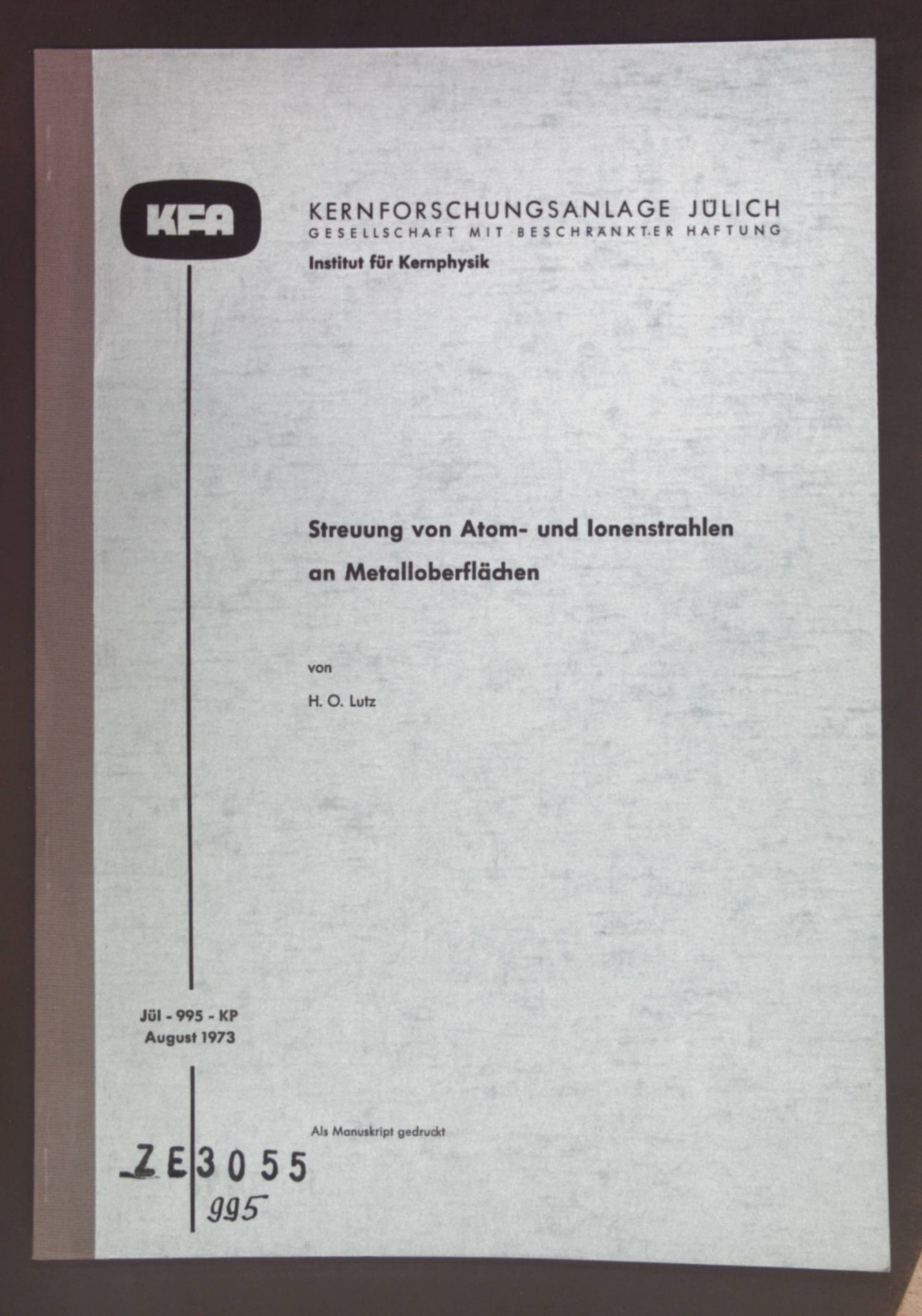 Streuung von Atom- und Ionenstrahlen an Metalloberflächen