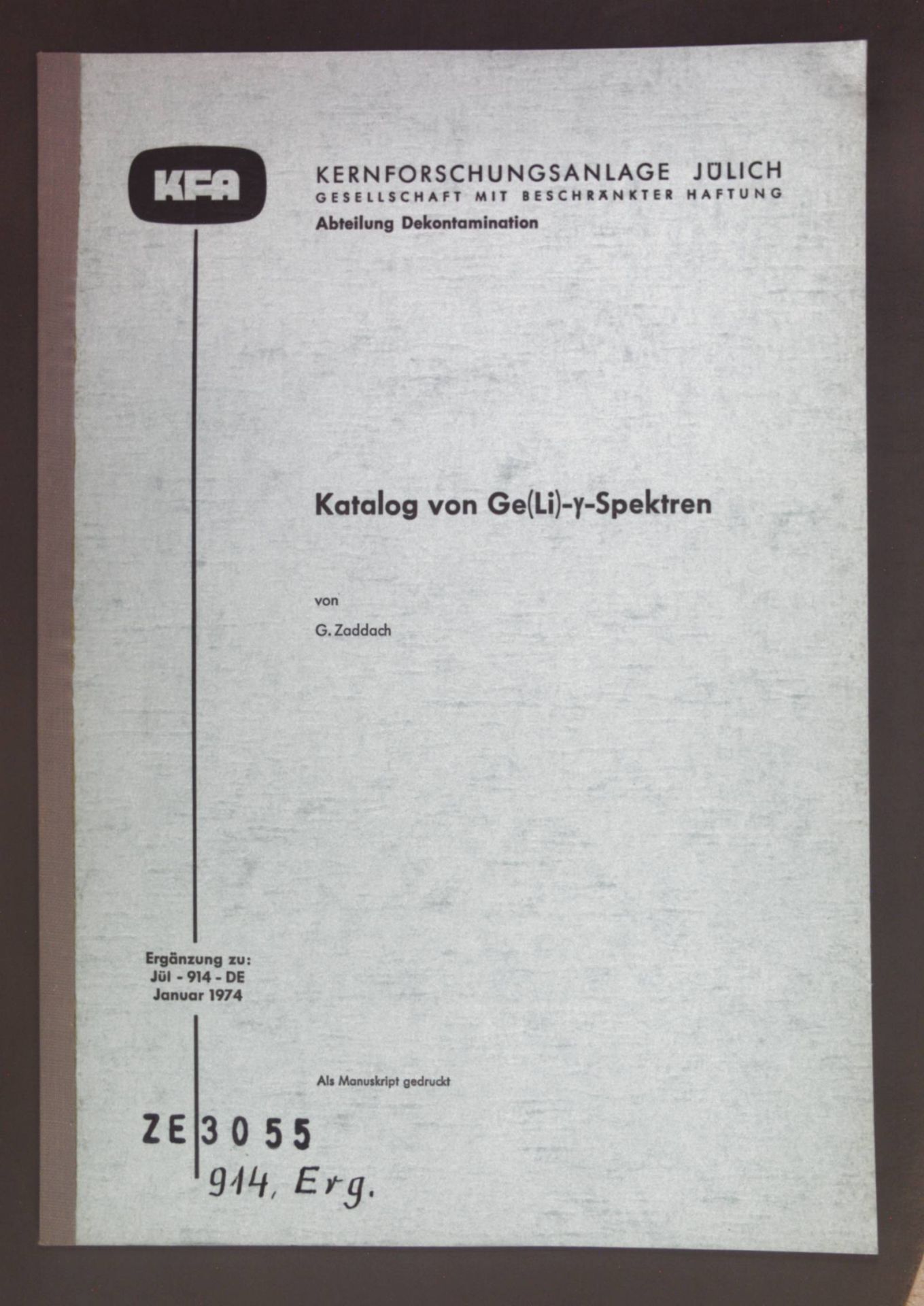 Katalog von Ge(Li)-y-Spektren