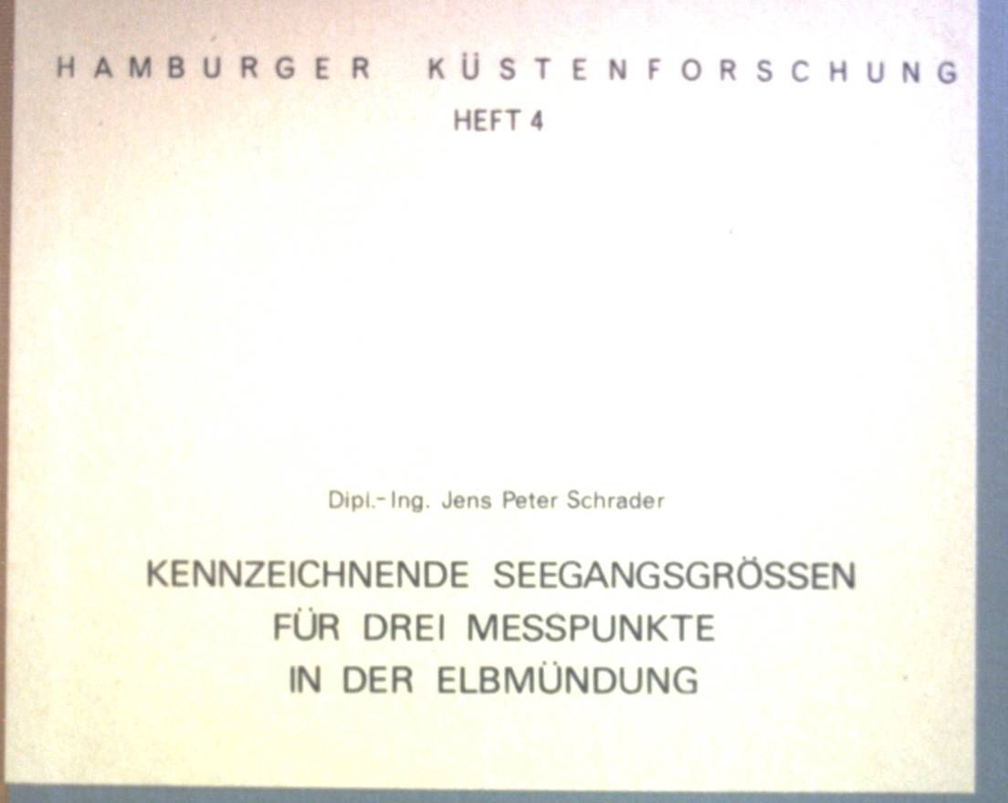 Kennzeichnende Seegangsgrössen für drei Messpunkte in der Elbmündung