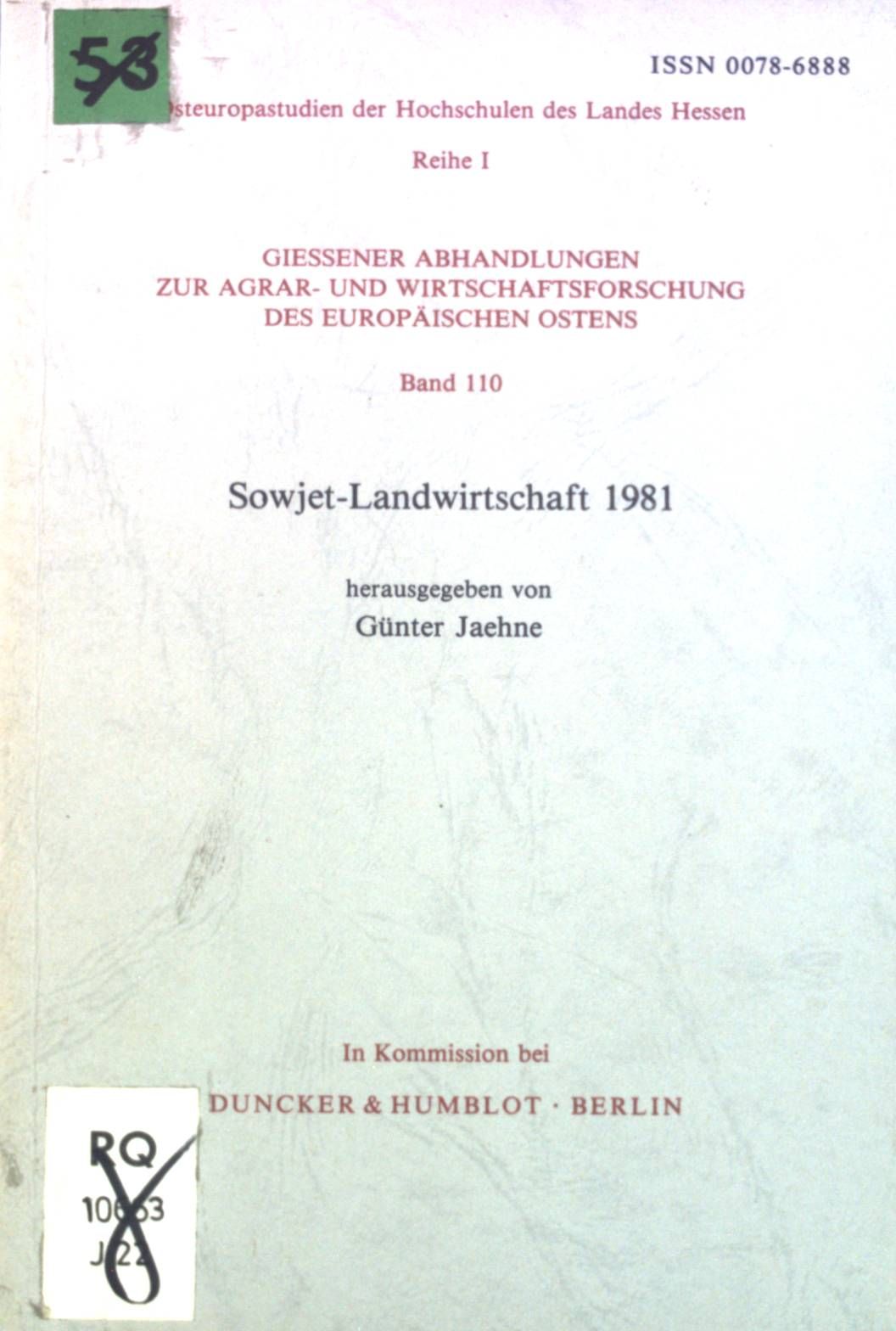 Sowjet-Landwirtschaft 1981