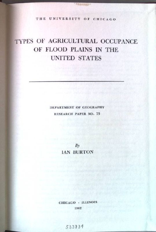 Types of agricultural occupance of flood plains in the United States