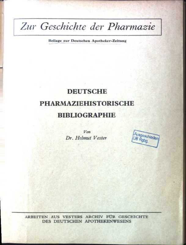 Deutsche Pharmaziehistorische Bibliographie